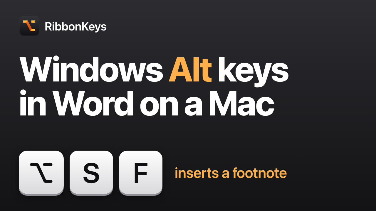 RibbonKeys: Windows Alt keys in Word on a Mac.